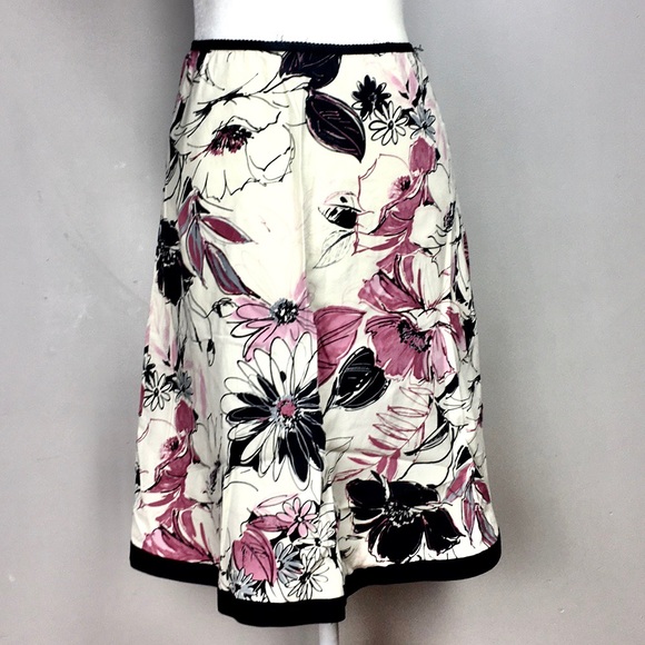 Speechless Dresses & Skirts - Speechless | Floral Pattern Skirt Black Ribbon hem